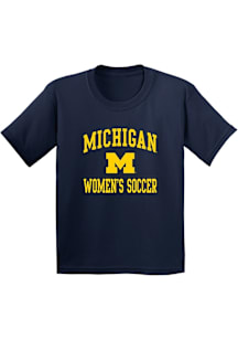 Michigan Wolverines Youth Navy Blue Arch Logo Women's Soccer Short Sleeve T-Shirt