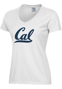 ComfortWash Cal Golden Bears Womens White Logo Garment Dyed Short Sleeve T-Shirt