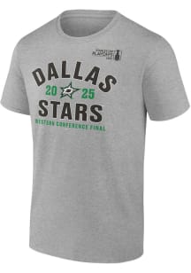 Dallas Stars Ash 2025 Conference Participant Contender Short Sleeve T Shirt