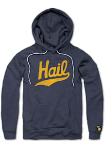 The Mitten State Michigan Wolverines Mens Navy Blue Vintage Hail Long Sleeve Hoodie