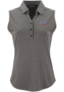 Cutter and Buck SMU Mustangs Womens Black Forge Eco Polo Shirt