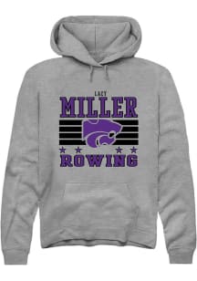 Lacy Miller Rally Mens Grey K-State Wildcats NIL Striped Player Hood