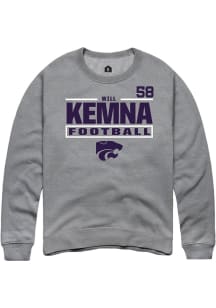 Will Kemna Rally Mens Graphite K-State Wildcats NIL Stacked Box Player Crew