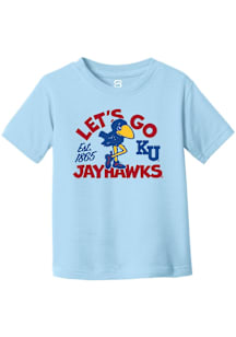 Summit Sportswear Kansas Jayhawks Toddler Light Blue Jayhawk Team Chant Short Sleeve T-Shirt