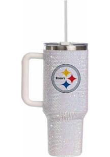 Pittsburgh Steelers 34oz White Bling Stainless Steel Tumbler - White