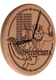 Brown Minnesota Golden Gophers Laser Engraved Wall Clock