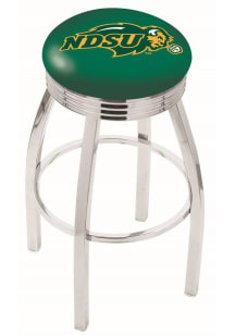 North Dakota State Bison 3 Ring Chrome Seat Pub Stool - Green