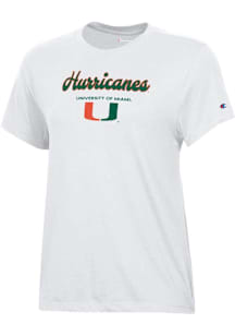 Champion Miami Hurricanes Womens White Core Short Sleeve T-Shirt