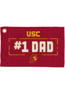 Red USC Trojans #1 Dad Waffle Golf Towel