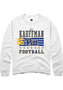 Ben Kauffman Rally Mens White Pitt Panthers NIL Striped Player Crew