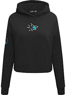 Pro Standard San Jose Sharks Womens Black Classic Chenille Hooded Sweatshirt