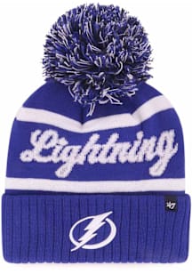47 Tampa Bay Lightning Blue Spirited Cuff Pom Womens Knit Hat