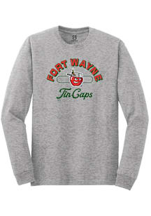 Summit Sportswear Fort Wayne TinCaps Grey Vintage Arch Script Long Sleeve T Shirt