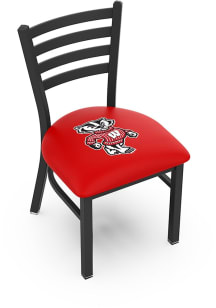 Black Wisconsin Badgers Mascot Stationary Black Wrinkle Finish Pub Stool
