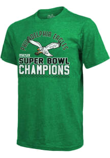 Philadelphia Eagles Kelly Green Hard Count Champs Retro Short Sleeve Fashion T Shirt