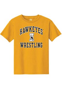 Summit Sportswear Iowa Hawkeyes Youth Gold Wrestling Short Sleeve T-Shirt