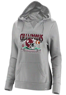 Indiana Hoosiers Womens Grey 2025 CFP National Champions Naomi Hooded Sweatshirt
