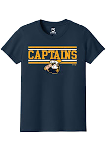 Summit Sportswear Lake County Captains Youth Navy Blue Double Bars Short Sleeve T-Shirt