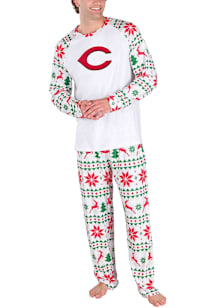 Concepts Sport Cincinnati Reds Mens White Holiday Tidings Sleep Pants