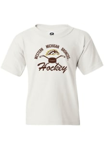 Youth Western Michigan Broncos White Summit Sportswear Hockey Short Sleeve T-Shirt