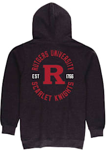 Summit Sportswear Rutgers Scarlet Knights Mens Charcoal Front Back Long Sleeve Full Zip Jacket