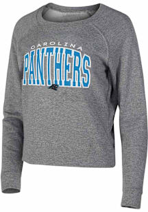 Concepts Sport Carolina Panthers Womens Ash MAINSTREAM Crew Sweatshirt