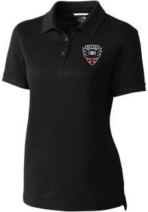 Cutter and Buck DC United Womens Black Advantage Short Sleeve Polo Shirt