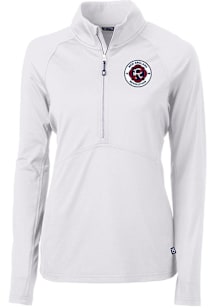 Cutter and Buck New England Revolution Womens White Adapt Eco Qtr Zip Pullover
