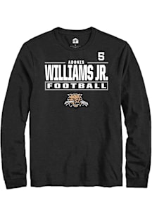 Adonis Williams Jr. Ohio Bobcats Black Football NIL Stacked Box Long Sleeve Player T Shirt