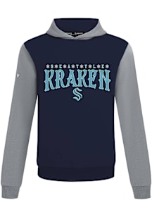 Levelwear Seattle Kraken Mens Navy Blue Ultimate Snowflakes Long Sleeve Hoodie