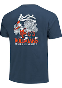 Auburn Tigers Navy Blue Football Oaks Paper Flag Short Sleeve T Shirt