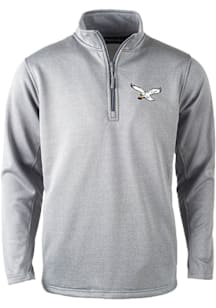 Dunbrooke Philadelphia Eagles Mens Graphite All Star Long Sleeve Qtr Zip Pullover