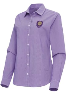 Antigua Orlando City SC Womens Porter Long Sleeve Purple Dress Shirt