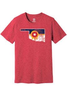 Summit Sportswear Tulsa Red State Shape Flag Short Sleeve Fashion T Shirt