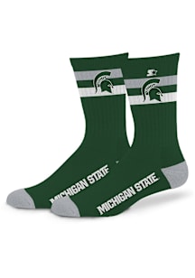 Michigan State Spartans Team Color Two Stripe Mens Crew Socks