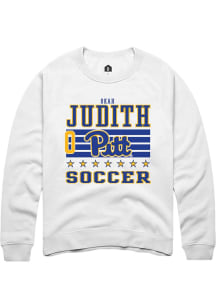 Okah Judith Rally Mens White Pitt Panthers NIL Striped Player Crew