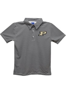 Vive La Fete Purdue Boilermakers Youth Black Pencil Stripe Short Sleeve Polo Shirt