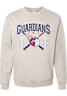 Cleveland Guardians Womens Oatmeal Soft Washed Crew Sweatshirt