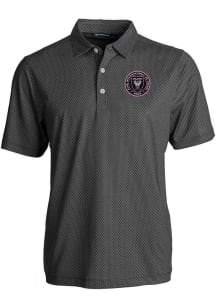 Cutter and Buck Inter Miami CF Mens Black Pike Symmetry Short Sleeve Polo