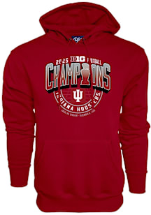 Blue 84 Indiana Hoosiers Mens Crimson 2025 Big Ten Champions Locker Room Long Sleeve Hoodie