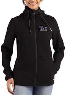 Womens Pitt Panthers Black Cutter and Buck Epic Comfort Full Zip Light Weight Jacket