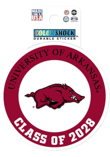 Arkansas Razorbacks Class of 2028 Durable Stickers - Red