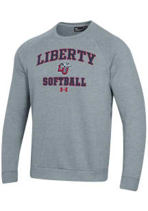 Under Armour Liberty Flames Mens Grey Softball Rival Long Sleeve Crew Sweatshirt