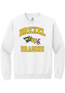Mens Drexel Dragons White Summit Sportswear No 1 Neutral Crew Sweatshirt