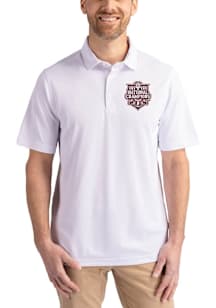 Cutter and Buck Indiana Hoosiers Mens White 2025 CFP National Champions Virtue Eco Pique Short Sle..