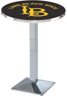 Cal State Long Beach Chrome Square Base Pub Table