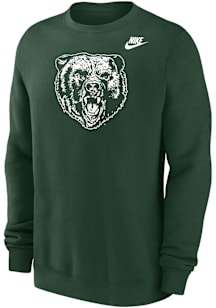Nike Baylor Bears Mens Green Football Growling Bear Long Sleeve Crew Sweatshirt
