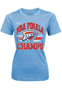 Oklahoma City Thunder Womens Blue 2025 Final Champions Short Sleeve T-Shirt