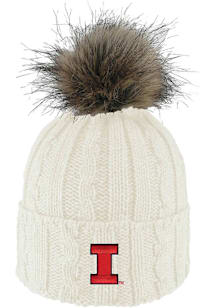 LogoFit Illinois Fighting Illini Ivory Alps Pom Womens Knit Hat
