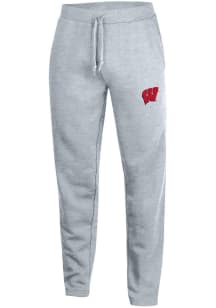 Mens Wisconsin Badgers Grey Gear for Sports Big Cotton Slim Sweatpants